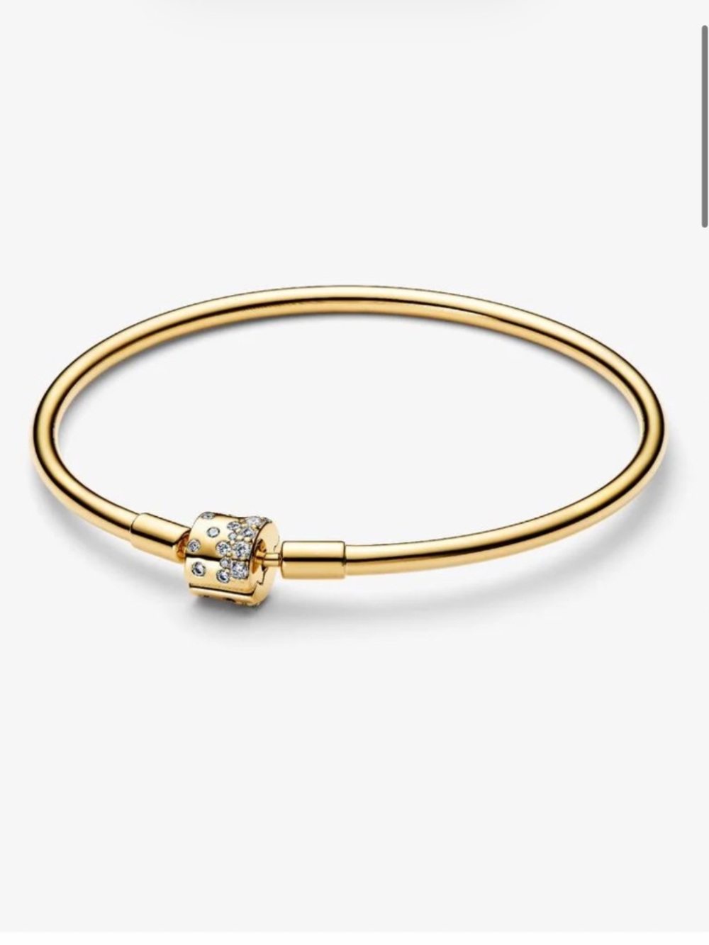 100% AUTH Pandora limited ed sparkling barrel clasp gold/clear